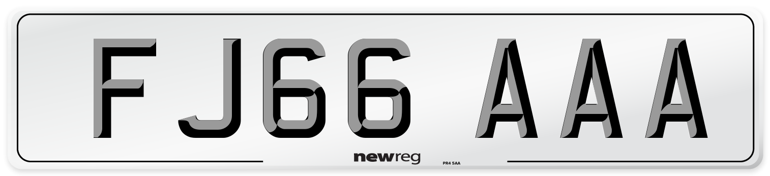 FJ66 AAA Number Plate from New Reg